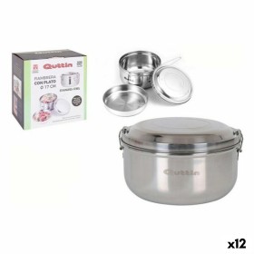 Fiambrera Redonda con Tapa Quttin Acero Inoxidable Acero 17 cm (12 Unidades) (Ø 17 cm) de Quttin, Almacenamiento de alimentos...