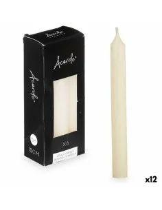 Set di Candele 2 x 2 x 15 cm Crema (12 Unità) da Acorde, Candele - Ref: S3631566, Precio: 18,76 €, Descuento: %