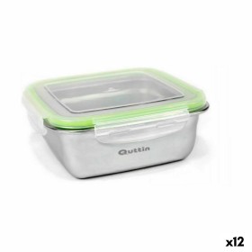 Porta pranzo Ermetico Quttin Quadrato Acciaio inossidabile 400 ml 12 x 12 x 6 cm (12 Unità) di Quttin, Conservazione di alime...