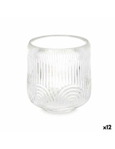 Portacandele Righe Trasparente Cristallo 9 x 9,5 x 9 cm (12 Unità) da Gift Decor, Candelieri e portacandele - Ref: S3631684, ...