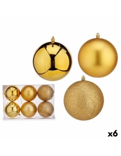 Set di palline di Natale Dorato PVC Ø 12 cm (6 Unità) da Krist+, Natale - Ref: S3631722, Precio: 39,82 €, Descuento: %