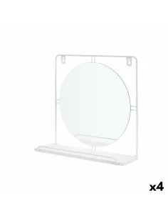 Espelho com Suporte Branco Metal Madeira MDF 33,7 x 30 x 10 cm (4 Unidades) de Gift Decor, Espelhos de parede - Ref: S3631855...