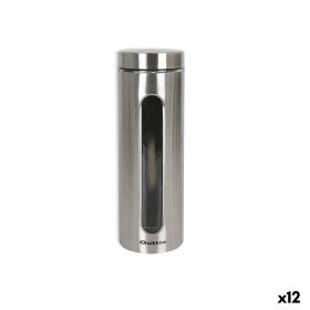 Jar Quttin Transparent Silver Glass Steel 2,2 L 10 x 10 x 30,5 cm (12 Units) by Quttin, Food storage - Ref: S2230477, Price: ...