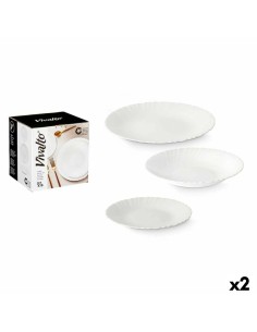 Louça Versa Flores Cinzento 18 Peças Porcelana | Tienda24 Tienda24.eu