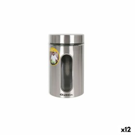 Jar Quttin Transparent Silver Glass Steel 1 L 10 x 10 x 17,5 cm (12 Units) by Quttin, Food storage - Ref: S2230479, Price: 34...