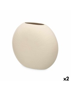 Vaso Beige Ceramica 36 x 34 x 16 cm (2 Unità) Circolare da Gift Decor, Vasi - Ref: S3631949, Precio: 28,69 €, Descuento: %