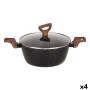 Casserole with lid Quttin Ecological Black Toughened aluminium 25 x 40 cm (4 Units) by Quttin, Casserole pans - Ref: S2230585...