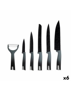 Küchenmesserset und Halterung Quid Baobab (5 pcs) Braun Metall | Tienda24 Tienda24.eu