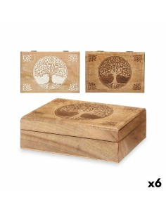 Scatola Decorativa Legno di mango 25,5 x 8 x 17,4 cm (6 Unità) Albero della vita da Gift Decor, Scatole decorative - Ref: S36...