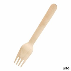 Disposable Cutlery Wood 36 Units 16 x 2,8 x 1,8 cm by BigBuy Home, Forks - Ref: S2230736, Price: 25,05 €, Discount: %