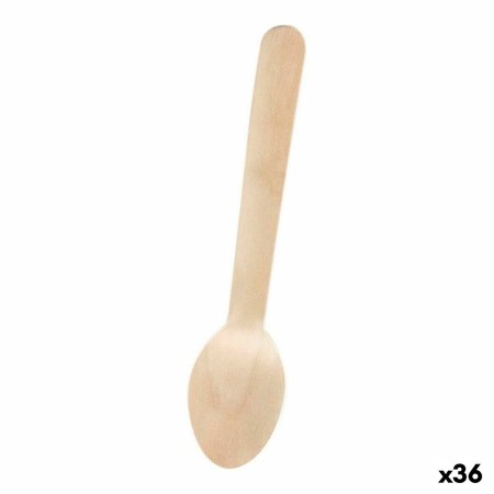 Disposable Cutlery Wood 36 Units 16 x 3,3 x 1,7 cm by BigBuy Home, Spoons - Ref: S2230737, Price: 26,26 €, Discount: %