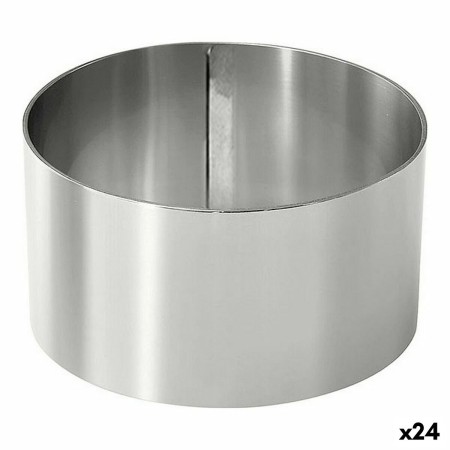 Anrichte-Form Silberfarben Edelstahl 10 cm 0,8 mm (24 Stück) (10 x 4,5 cm) von BigBuy Home, Kuchen- und Biskuit-Formen - Ref:...