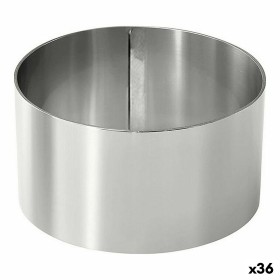 Molde para empratar Prateado Aço inoxidável 8 cm 0,8 mm (36 Unidades) (8 x 4,5 cm) de BigBuy Home, Formas para tartes e bisco...