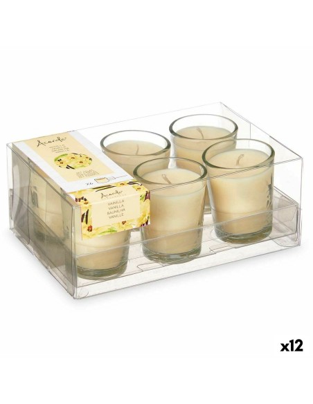 Scented Candle Set 16 x 6,5 x 11 cm (12 Units) Glass Vanilla | Tienda24 Tienda24.eu