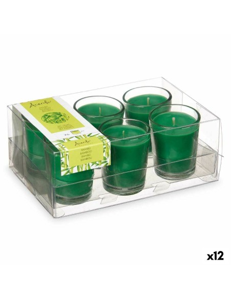 Set de Velas Perfumadas 16 x 6,5 x 11 cm (12 Unidades) Vaso Bambú | Tienda24 Tienda24.eu