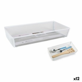 Organizador de Talheres Confortime Metal Branco 30 x 15,24 x 5,2 cm (12 Unidades) de Confortime, Prateleiras e estantes - Ref...