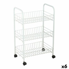 Carrito Verdulero Confortime Blanco Metal 3 Estantes 40 x 26 x 62 cm (6 Unidades) de Confortime, Estantes y soportes - Ref: S...