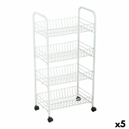 Carrello per Verdure Confortime Bianco Metallo 4 Mensole 36 x 26,5 x 86 cm (5 Unità) di Confortime, Ripiani e supporti - Rif:...