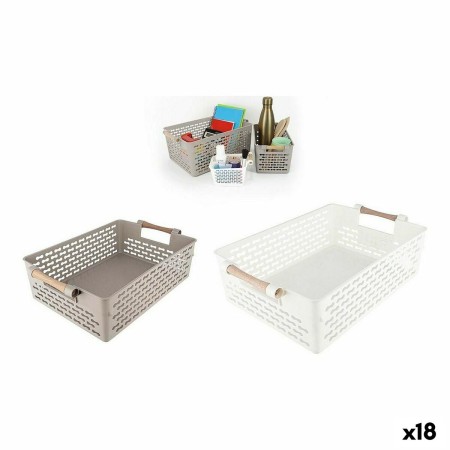 Multi-purpose basket Confortime Wood 32 x 22,5 x 10 cm (18 Units) | Tienda24 - Global Online Shop Tienda24.eu