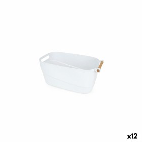 Cesta Multiusos Confortime Branco Madeira Plástico 27 x 14,5 x 12 cm Com pegas (12 Unidades) de Confortime, Prateleiras e est...