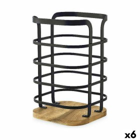 Pot for Kitchen Utensils Confortime West Black Metal (6 Units) by Confortime, Shelves and supports - Ref: S2231104, Price: 29...