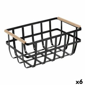 Cesta Multiusos Confortime Negro 36 x 22 x 15,5 cm (6 Unidades) de Confortime, Estantes y soportes - Ref: S2231106, Precio: 4...