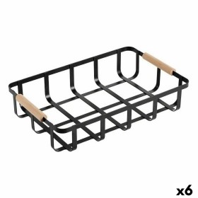 Cesta Multiusos Confortime Negro 36 x 24,3 x 8 cm (6 Unidades) de Confortime, Estantes y soportes - Ref: S2231107, Precio: 38...