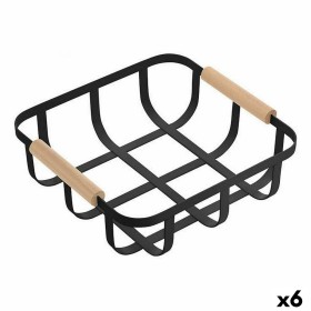 Cesta Multiusos Confortime Negro 23 x 23 x 8 cm (6 Unidades) de Confortime, Estantes y soportes - Ref: S2231108, Precio: 32,3...