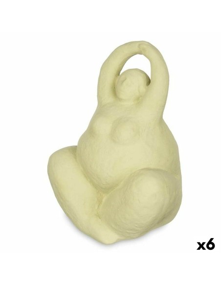 Figura Decorativa Verde Dolomita 14 x 18 x 11 cm (6 Unidades) Mujer Yoga | Tienda24 Tienda24.eu