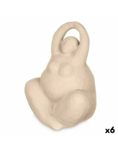 Statua Decorativa Beige Ceramica 14 x 18 x 11 cm (6 Unità) Donna Yoga da Gift Decor, Oggetti da collezione - Ref: S3632395, P...