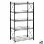 Scaffale Confortime Metallo Nero 52 x 34 x 110 cm (2 Unità) di Confortime, Unità di mensole - Rif: S2231204, Prezzo: 37,78 €,...