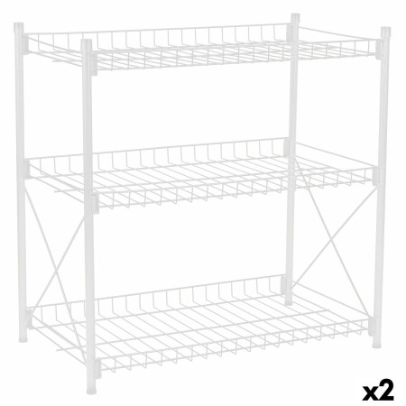 Scaffale Confortime Metallo Bianco 52 x 34 x 55 cm (2 Unità) di Confortime, Unità di mensole - Rif: S2231205, Prezzo: 24,81 €...