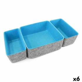 Conjunto de Caixas de Organização Empilháveis DKD Home Decor Castanho Cinzento Laranja 40 x 30 x 20 cm | Tienda24 - Global Online Shop Tienda24.eu