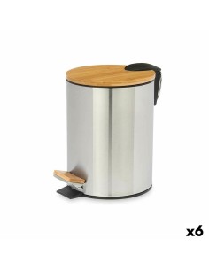 Pedal bin Silver Plastic 6 L (6 Units) | Tienda24 Tienda24.eu