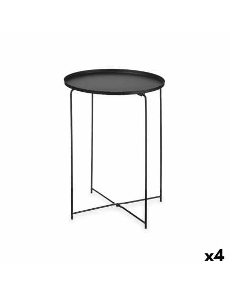 Small Side Table Black Metal 35 x 50,5 x 35 cm Circular (4 Units) | Tienda24 Tienda24.eu