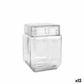 Bocal La Mediterránea Carré verre 1,2 L 11 x 11 x 14,5 cm (12 Unités) de La Mediterránea, Stockage des aliments - Réf : S2231...