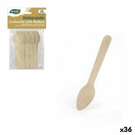 Set of Spoons Algon Coffee Wood 24 Pieces 11 cm (36 Units) by Algon, Spoons - Ref: S2231524, Price: 20,76 €, Discount: %