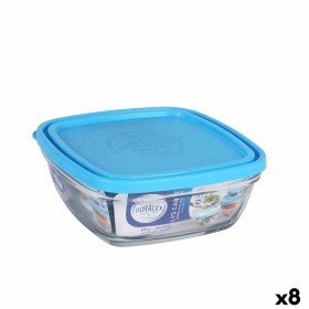 Porta Pranzo Quadrato con Coperchio Duralex FreshBox Azzurro 1,15 L 17 x 17 x 7 cm (8 Unità) di Duralex, Conservazione di ali...