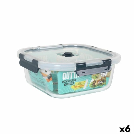 Porta pranzo Ermetico Quttin Quadrato 1,1 L 18,8 x 18,8 x 7,5 cm (6 Unità) di Quttin, Conservazione di alimenti - Rif: S22315...