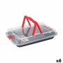 Molde Desmontable Quttin Acero al carbono Negro Transparente 36 x 23 x 4,5 cm (6 Unidades) de Quttin, Moldes para tartas y bi...