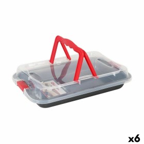 Stampo Removibile Quttin Acciaio al carbonio Nero Trasparente 36 x 23 x 4,5 cm (6 Unità) di Quttin, Stampi per torte e pan di...