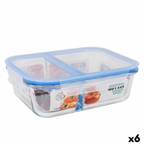 Porta pranzo Ermetico Quttin 2 Compartimenti Rettangolare 1,4 L (6 Unità) di Quttin, Conservazione di alimenti - Rif: S223175...