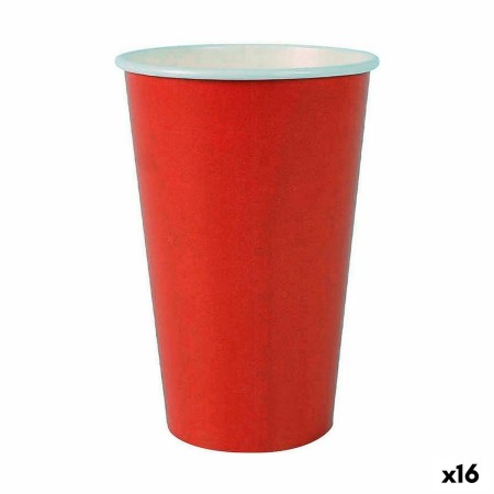 Set of glasses Algon Disposable Cardboard Red 7 Pieces 450 ml (16 Units) | Tienda24 - Global Online Shop Tienda24.eu