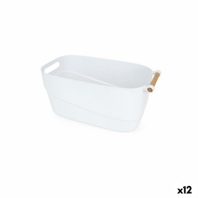 Cestino Multiuso Confortime Plastica Con manici Legno 40 x 21,5 x 18 cm (12 Unità) di Confortime, Contenitori senza coperchio...