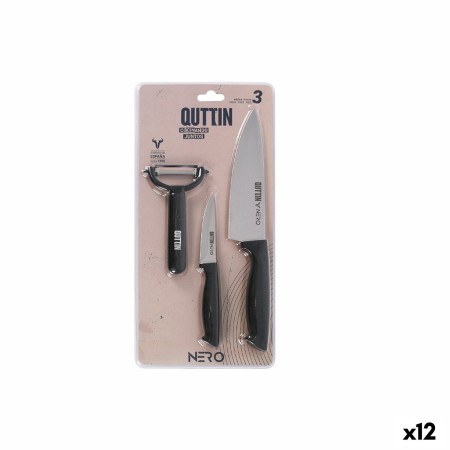 Ensemble de Cuisine Quttin Nero Noir 3 Pièces (12 Unités) de Quttin, Ensembles de couteaux de cuisine - Réf : S2232091, Prix ...