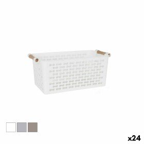 Cesta Multiusos Confortime Plástico Con asas Madera 26 x 14,5 x 12 cm (24 Unidades) de Confortime, Cubos de almacenaje sin ta...