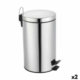 Seau à déchets avec pédale Confortime Argenté 20 L (2 Unités) de Confortime, Poubelles - Réf : S2232434, Prix : 35,47 €, Remi...