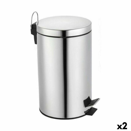 Caixote do Lixo com Pedal Confortime Prateado 20 L (2 Unidades) de Confortime, Caixotes de lixo para casa de banho - Ref: S22...