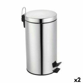 Waste bin with pedal Confortime Silver 30 L (2 Units) by Confortime, Bathroom Bins - Ref: S2232436, Price: 50,15 €, Discount: %