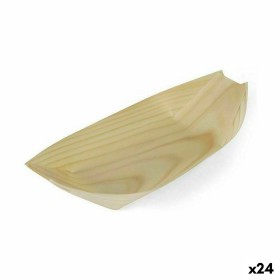 Set of bowls Algon Disposable Wood 4 Pieces 23 cm (24 Units) by Algon, Turntables - Ref: S2232500, Price: 21,53 €, Discount: %